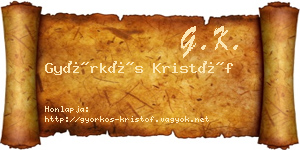 Györkös Kristóf névjegykártya