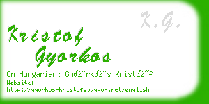 kristof gyorkos business card